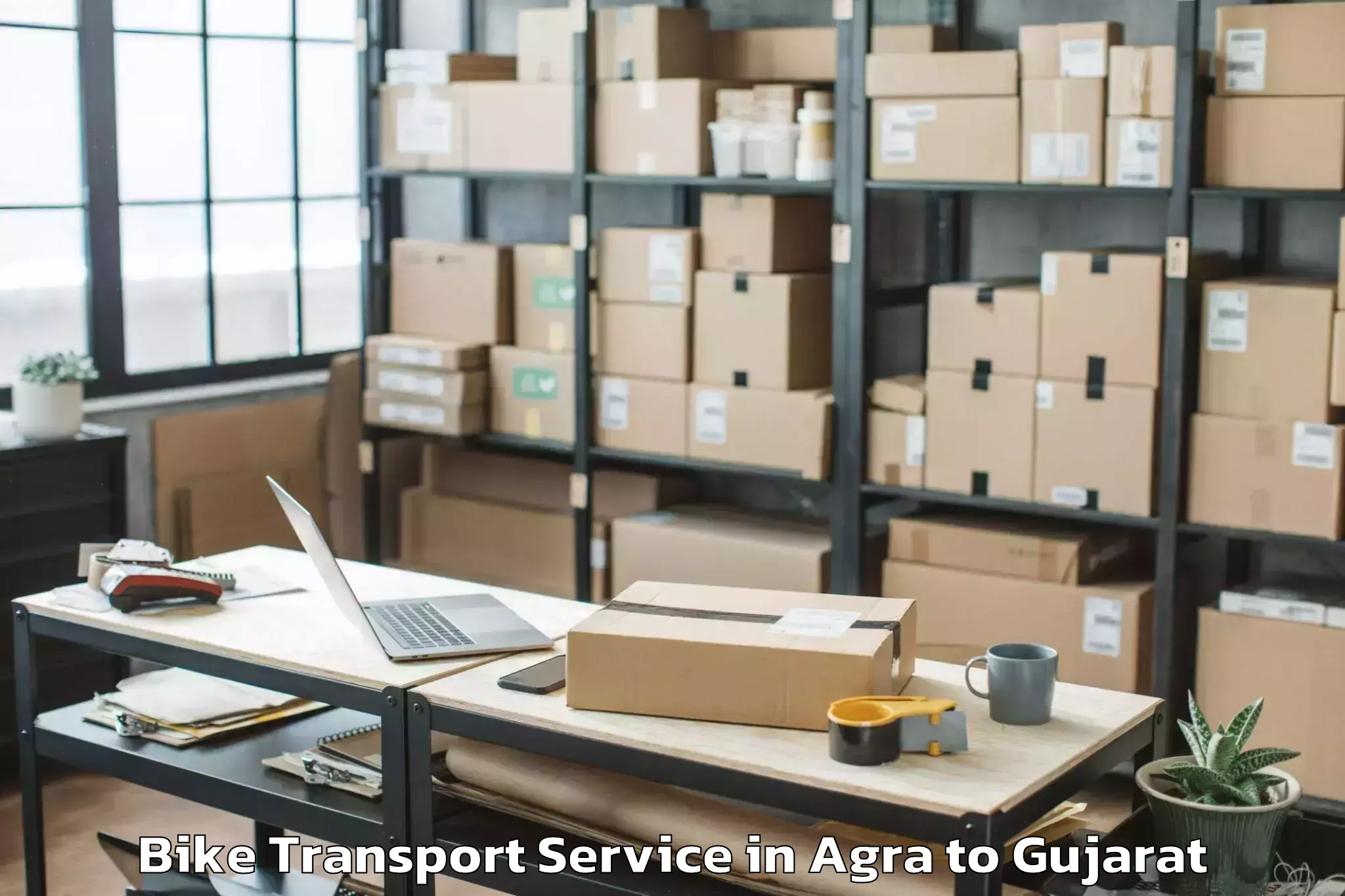 Efficient Agra to Visnagar Bike Transport